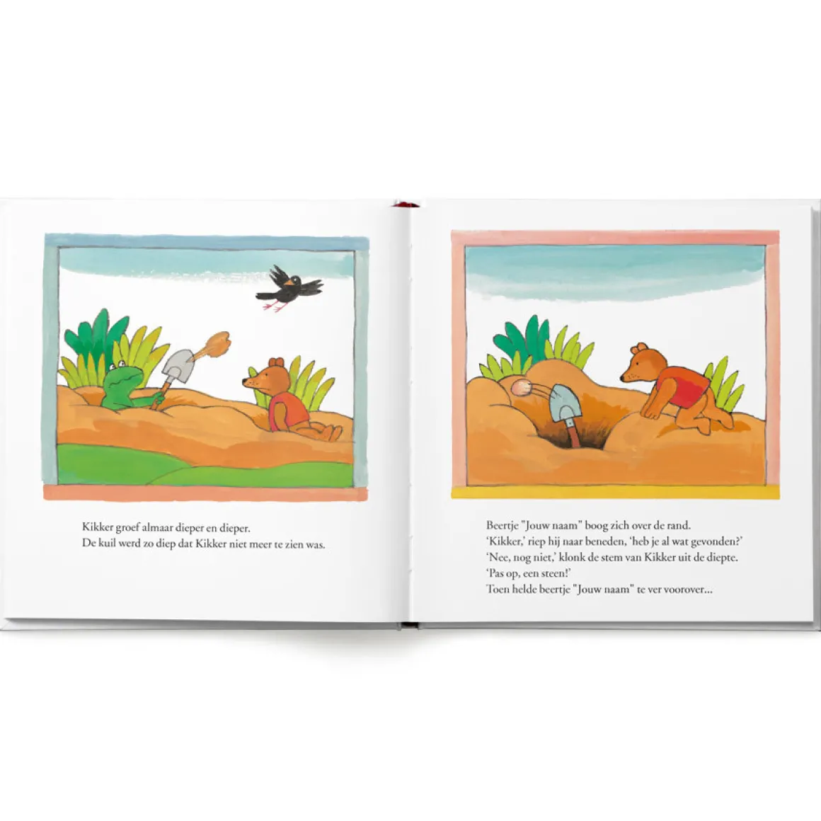 Boek "Kikker en beertje vinden een schat" personaliseren