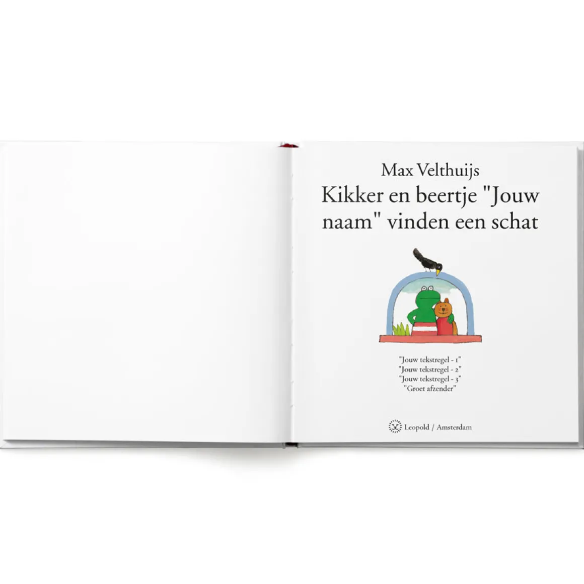 Boek "Kikker en beertje vinden een schat" personaliseren