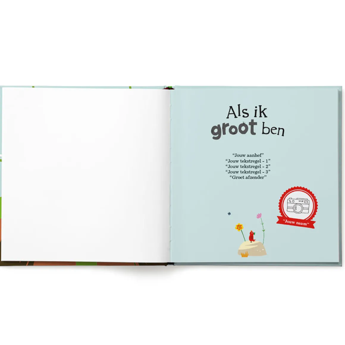 Boek met naam XXL - Als ik groot ben - Incl. groeiposter