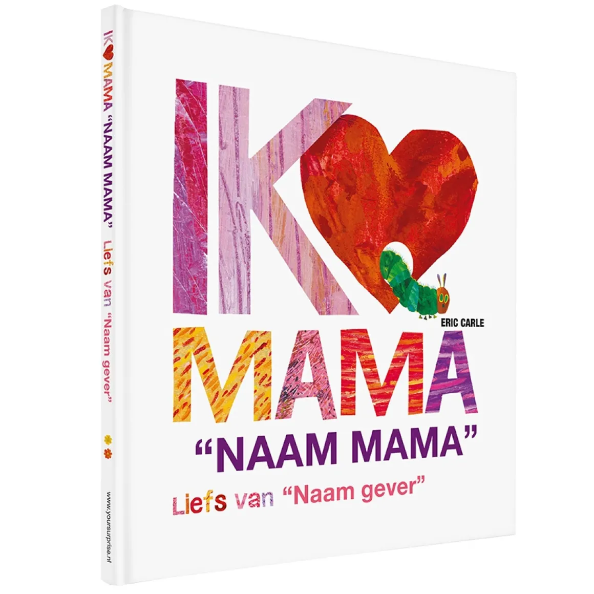 Boek "Rupsje Nooitgenoeg - Ik hou van mama" met naam