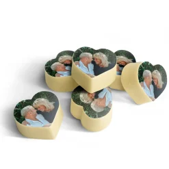 Chocolade hartjes met foto