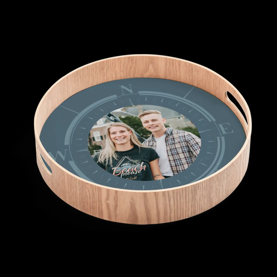 Dienblad - Rond - Houtlook - 30 cm