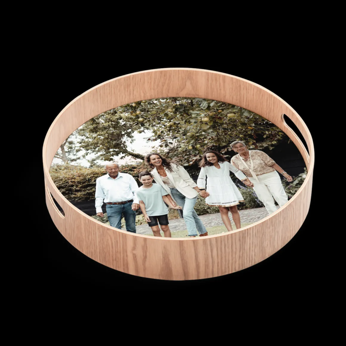 Dienblad - Rond - Houtlook - 30 cm