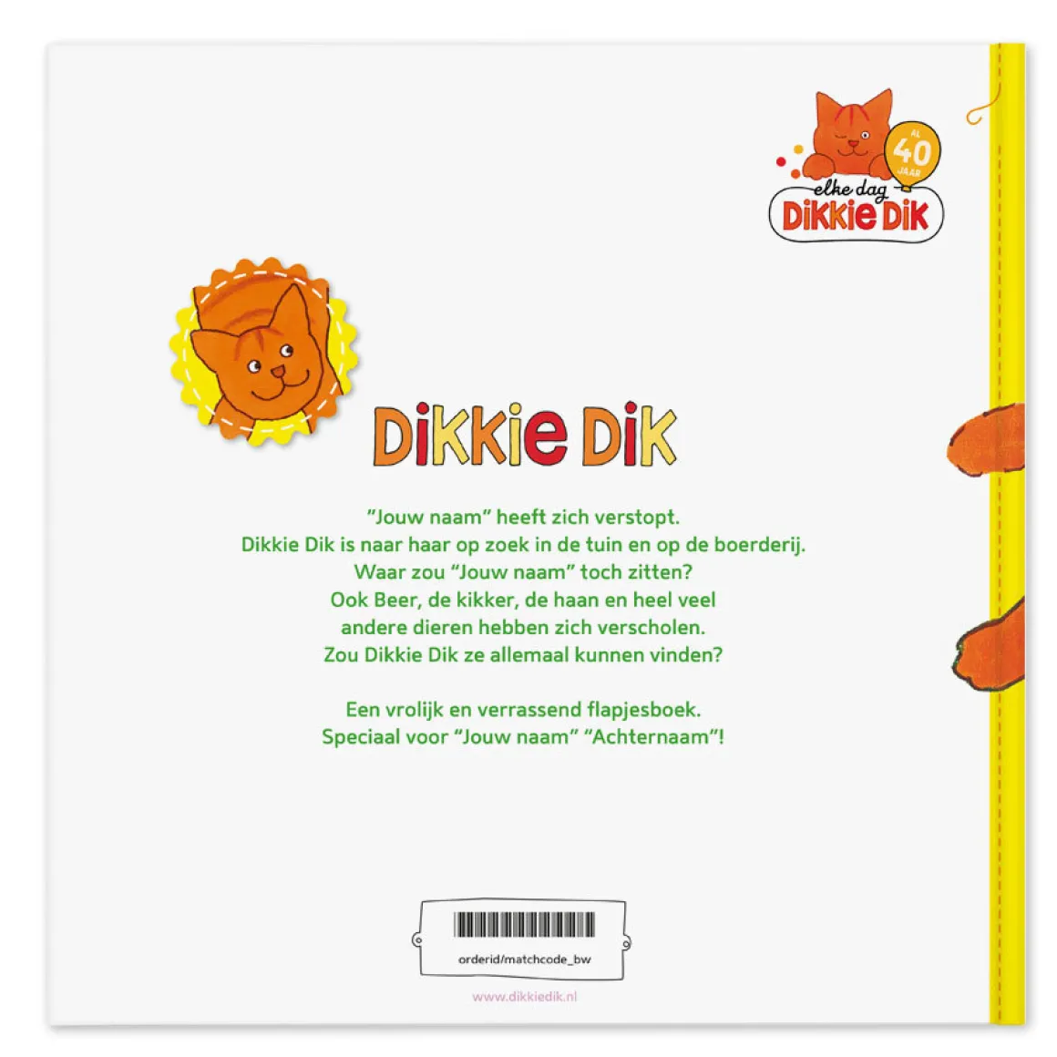 Flapjesboek met naam XXL - Dikkie Dik - Verstoppertje