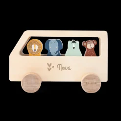 Houten dierenbus met naam graveren - Trixie