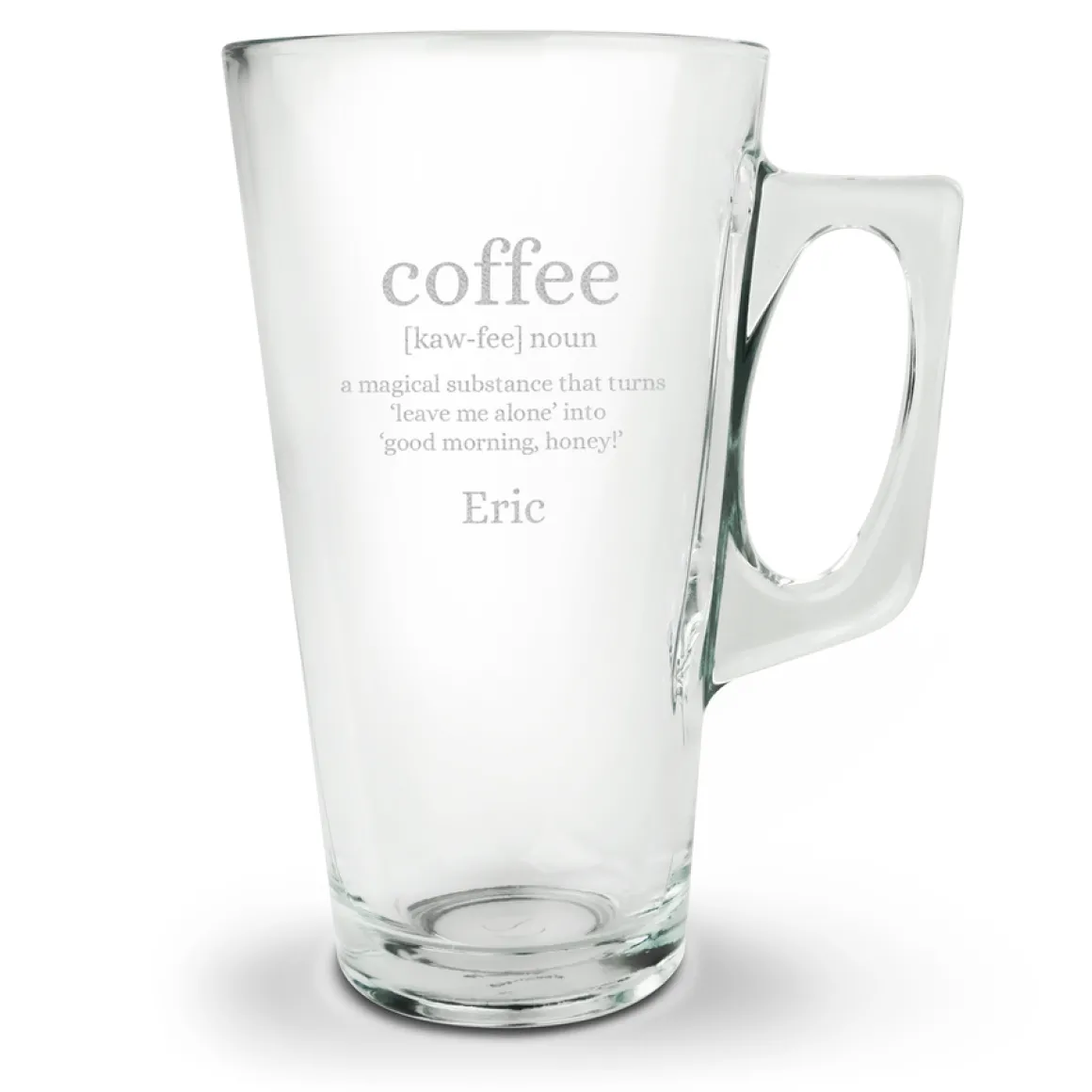 Latte Macchiato glas met naam graveren