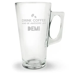 Latte Macchiato glas met naam graveren