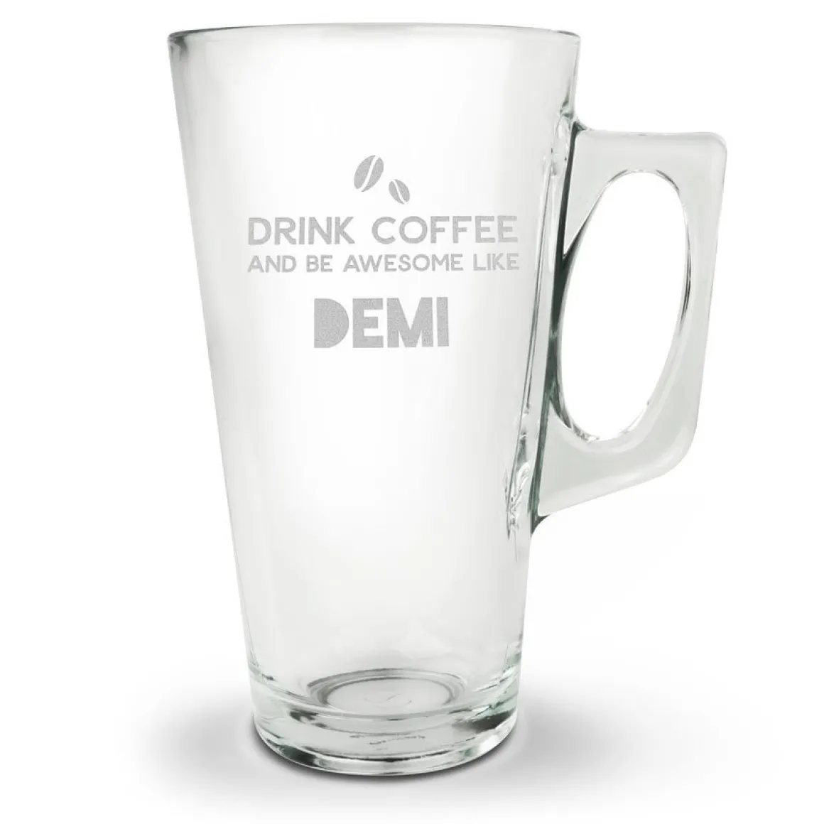 Latte Macchiato glas met naam graveren