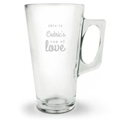 Latte Macchiato glas met naam graveren