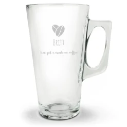 Latte Macchiato glas met naam graveren