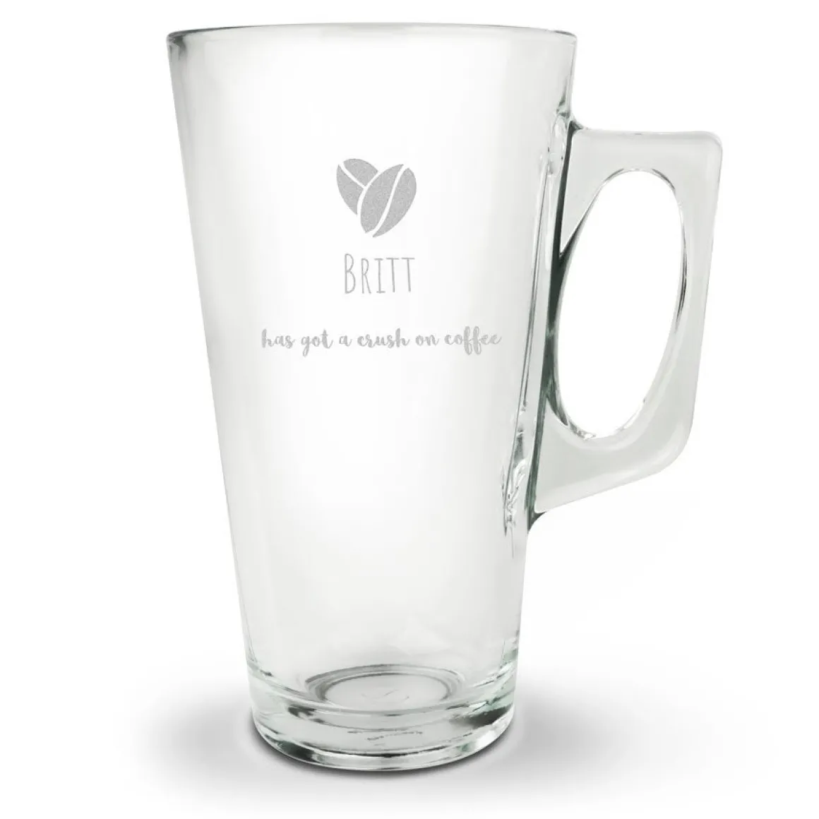 Latte Macchiato glas met naam graveren
