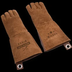 Leren BBQ handschoenen met naam - set van 2