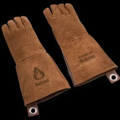 Leren BBQ handschoenen met naam - set van 2