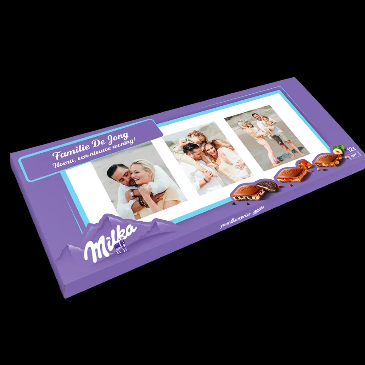 Mega Milka reep met naam en foto bedrukken