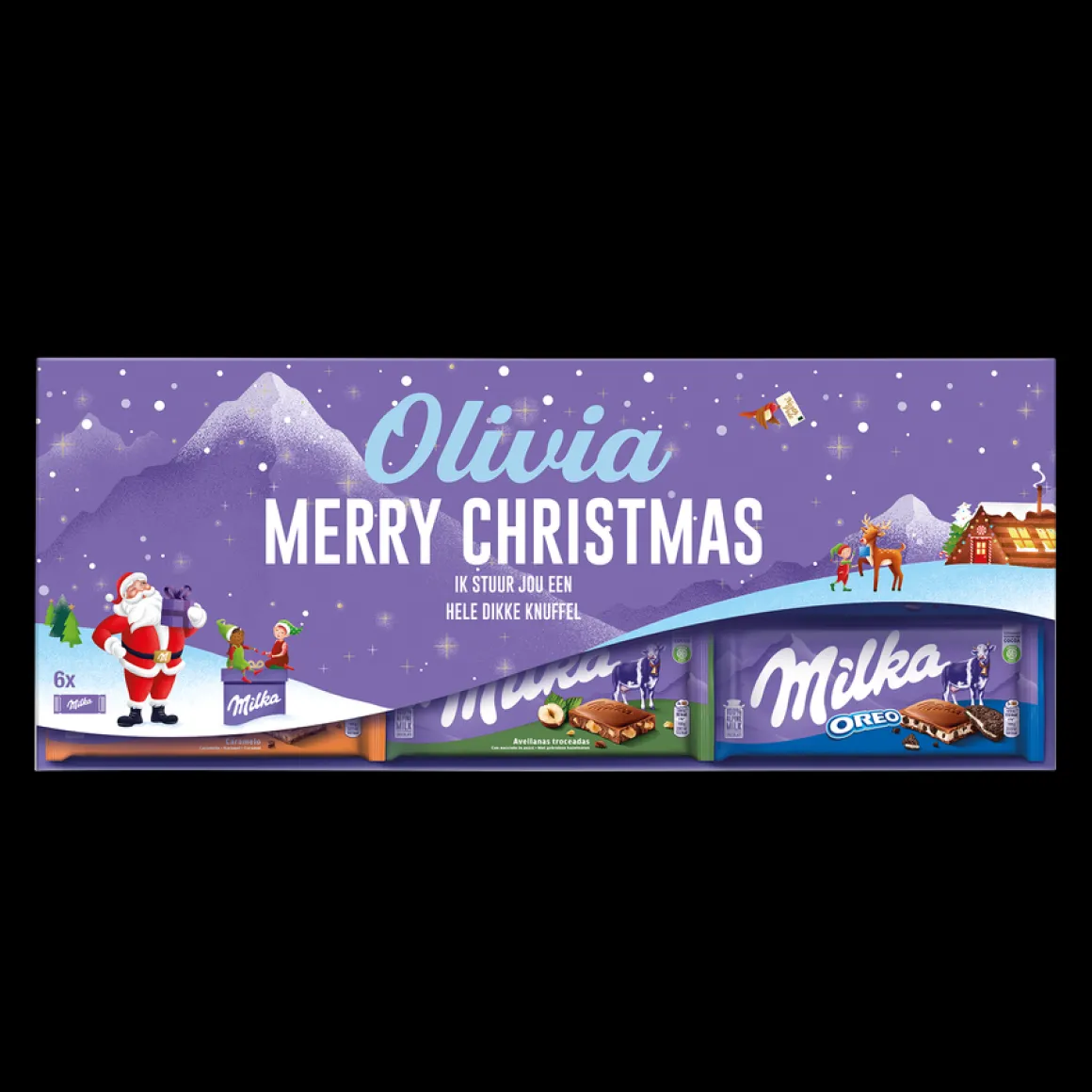 Mega Milka reep met naam en foto bedrukken