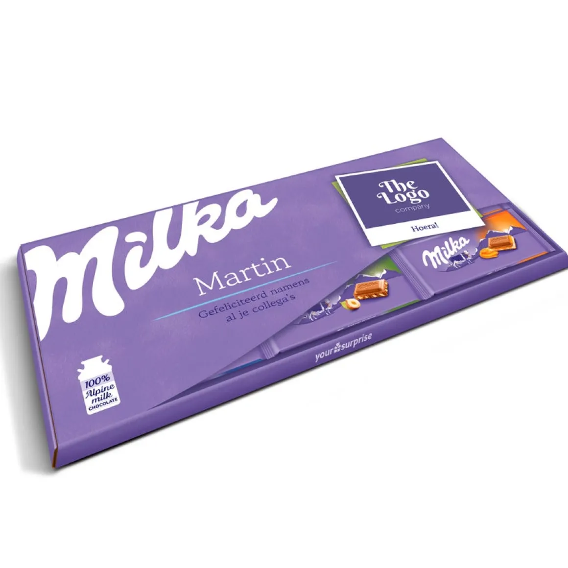Mega Milka reep met naam en foto bedrukken
