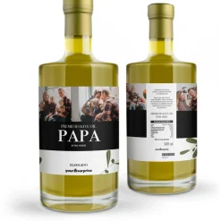 Olijfolie bedrukt met naam en foto - 500 ml