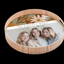 Rond dienblad Houtlook - 40 cm