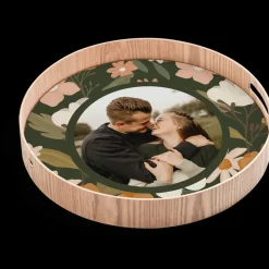 Rond dienblad Houtlook - 40 cm