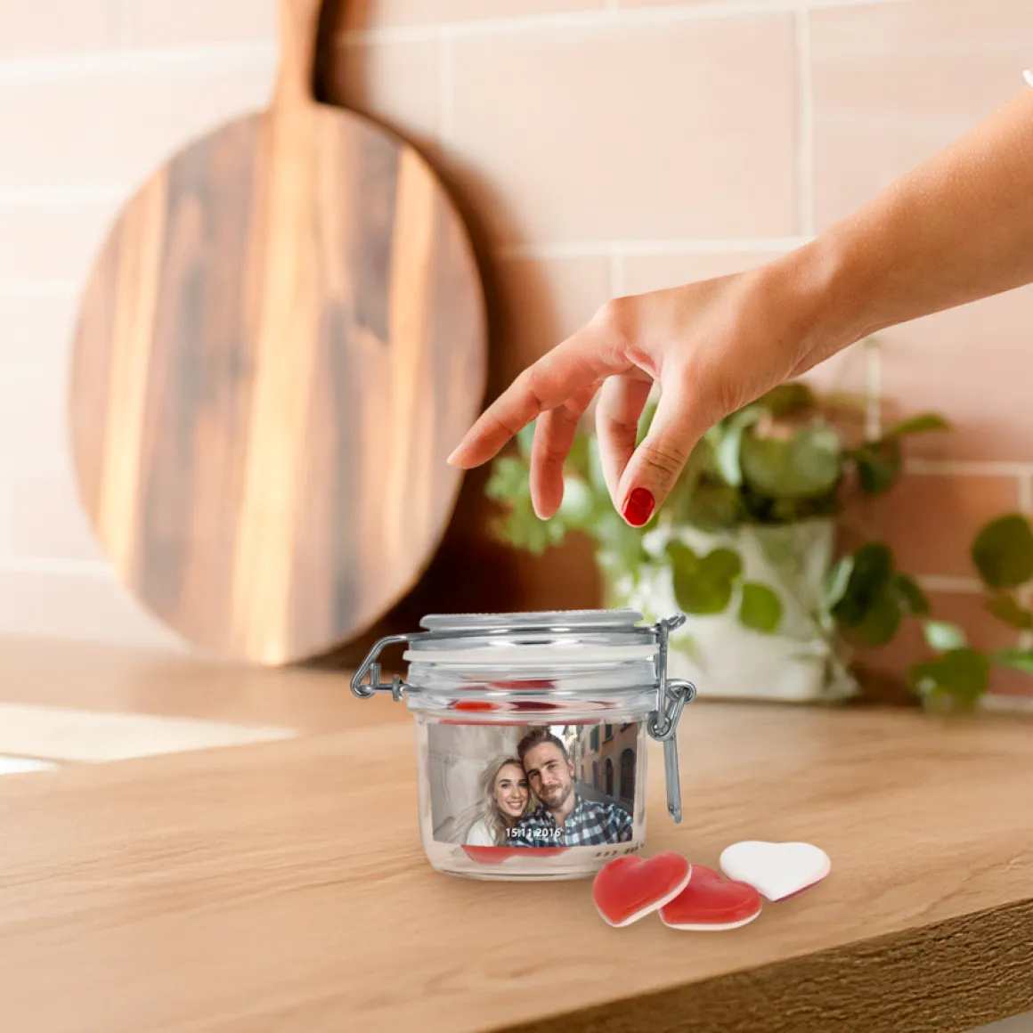 Snoeppot met hartjes - 200 ml