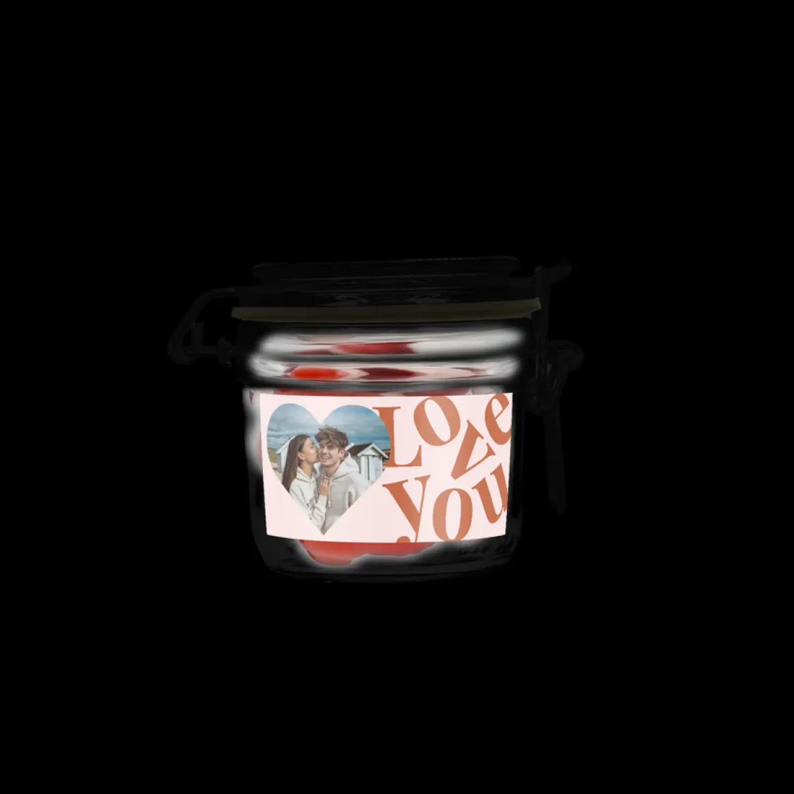 Snoeppot met hartjes - 200 ml